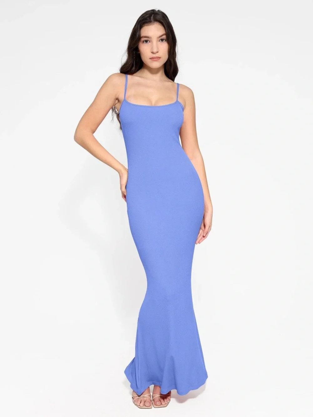 Popilush Shapewear Modal Slimming Maxi Slip Dress Sz XXL Light Blue- Periwinkle